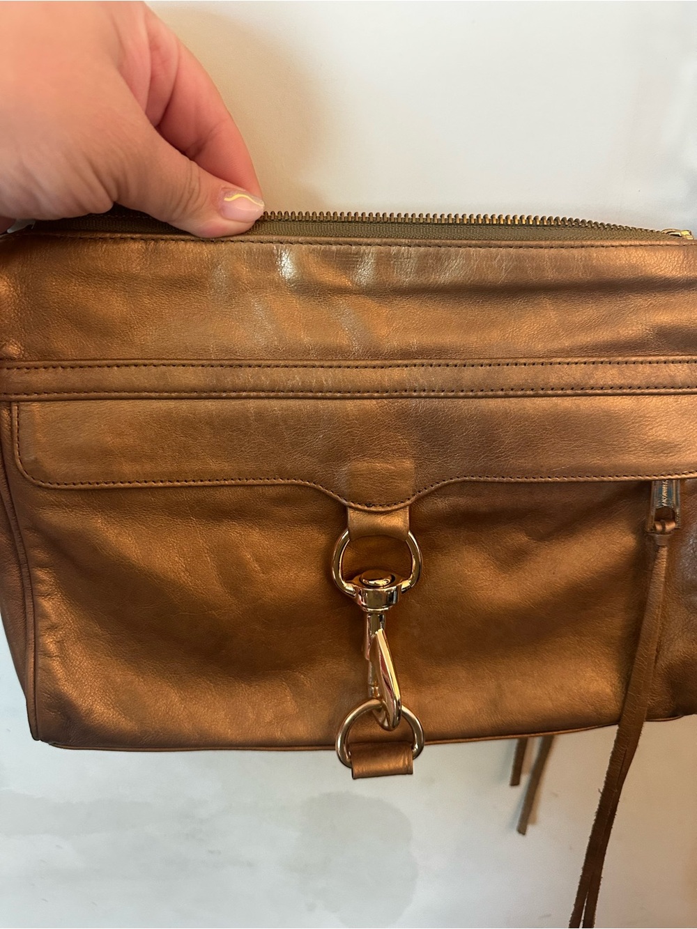 Rebecca Minkoff Metallic Gold Crossbody with Gold Hardware